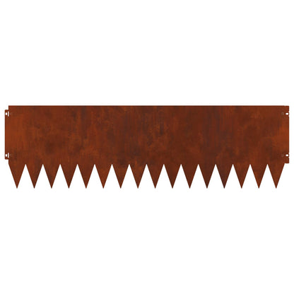 Gazonrand 10 pcs 103 x 30 cm Staal Roestig