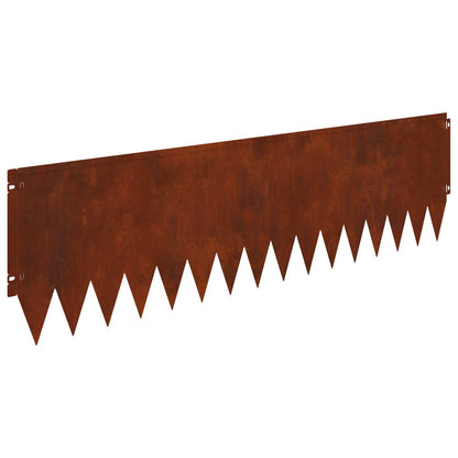 Gazonrand 20 pcs 103 x 30 cm Staal Roestig