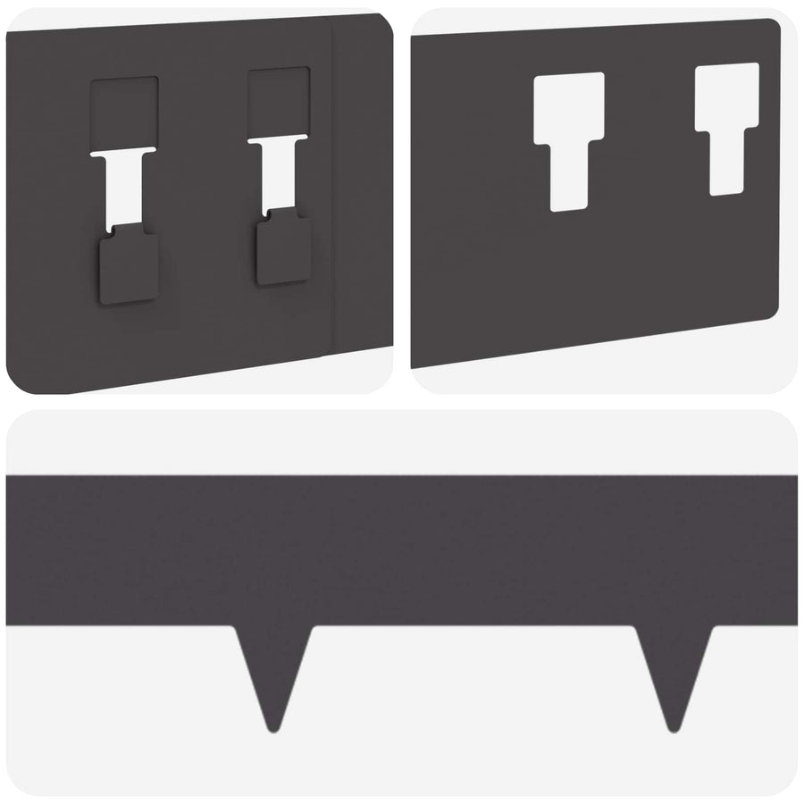 Gazonrand 10 pcs 100 x 12 cm Staal Zwart