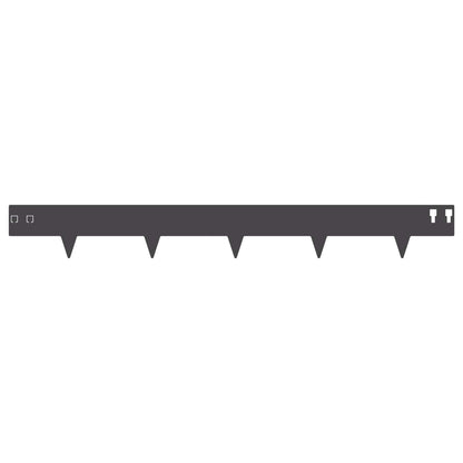 Gazonrand 20 pcs 100 x 12 cm Staal Zwart