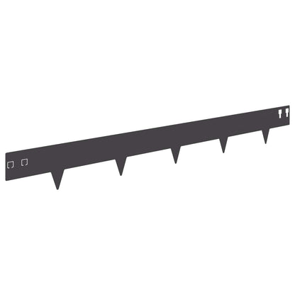 Gazonrand 30 pcs 100 x 12 cm Staal Zwart