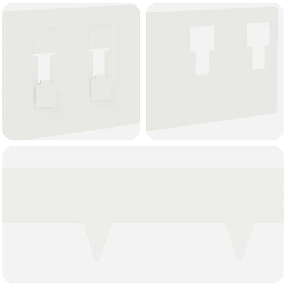 Gazonrand 10 pcs 100 x 12 cm Staal Wit