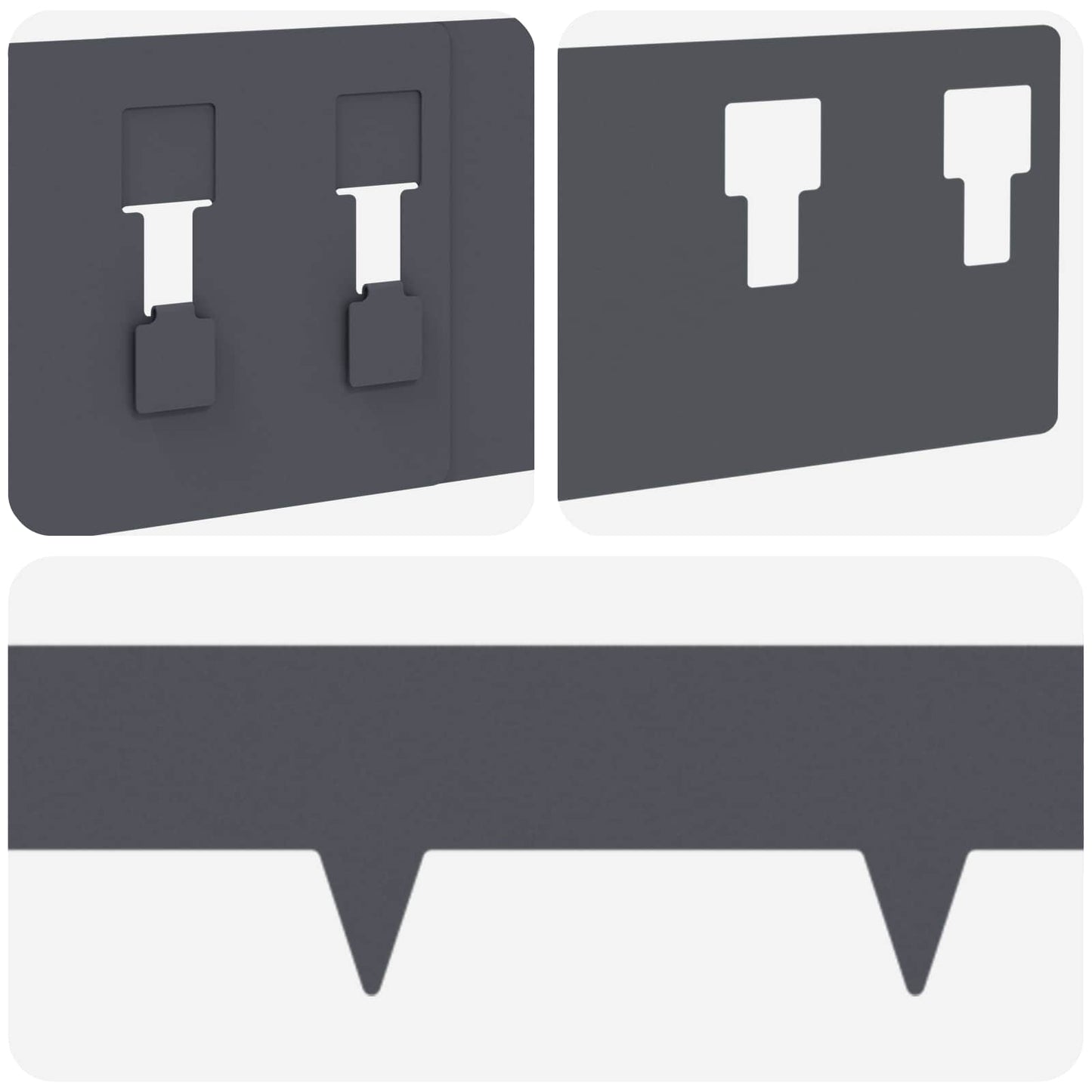 Gazonrand 10 pcs 100 x 12 cm Staal Antracietkleurig
