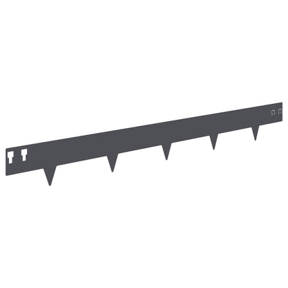 Gazonrand 10 pcs 100 x 12 cm Staal Antracietkleurig