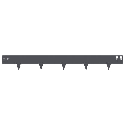 Gazonrand 10 pcs 100 x 12 cm Staal Antracietkleurig