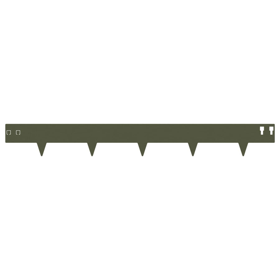 Gazonrand 20 pcs 100 x 12 cm Staal Olijfgroen
