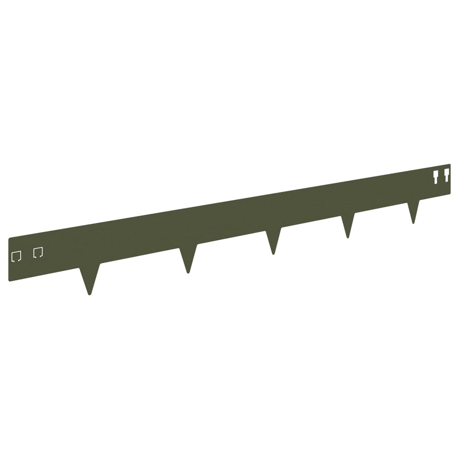 Gazonrand 30 pcs 100 x 12 cm Staal Olijfgroen