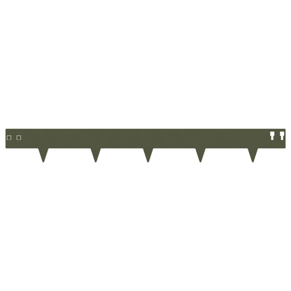 Gazonrand 30 pcs 100 x 12 cm Staal Olijfgroen
