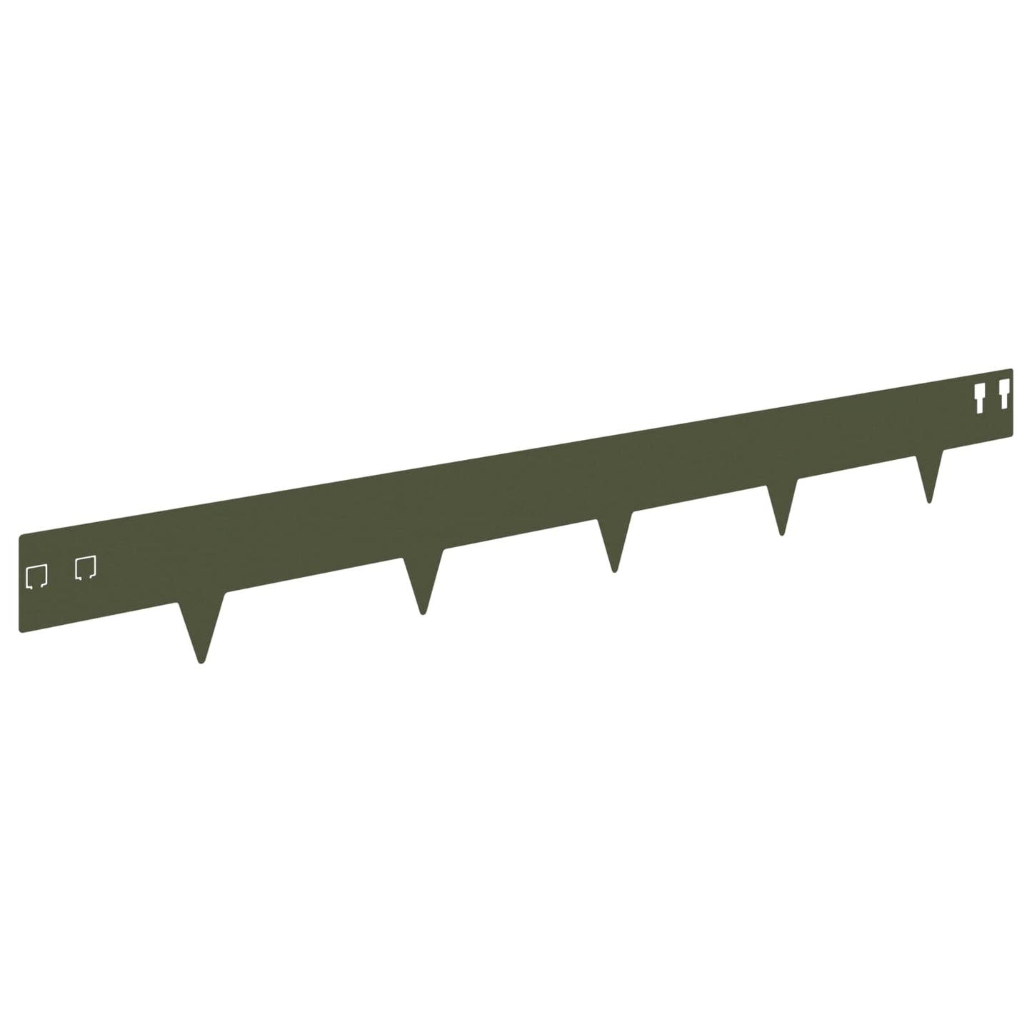 Gazonrand 50 pcs 100 x 12 cm Staal Olijfgroen