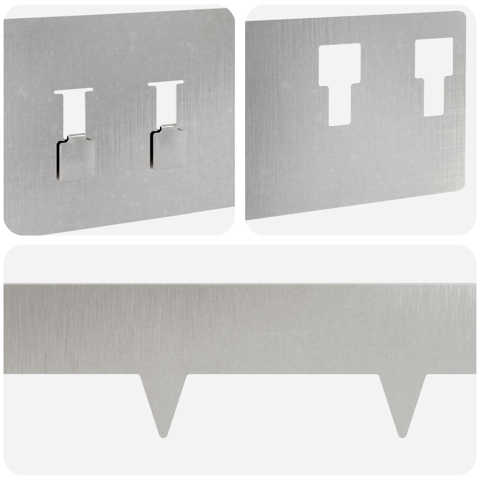 Gazonrand 10 pcs 100 x 12 cm Staal Zilverkleurig