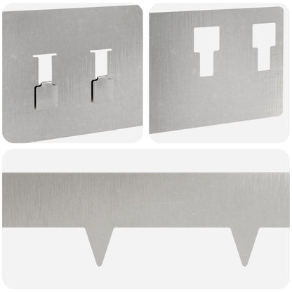 Gazonrand 10 pcs 100 x 12 cm Staal Zilverkleurig