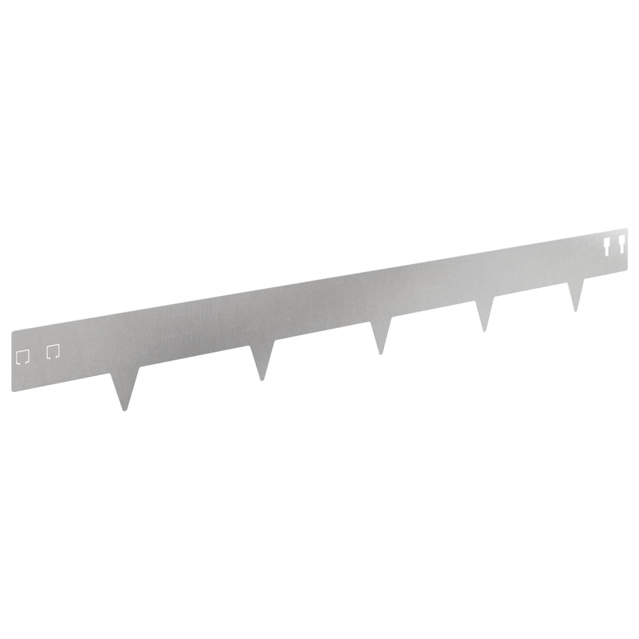 Gazonrand 50 pcs 100 x 12 cm Staal Zilverkleurig