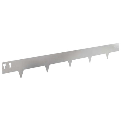 Gazonrand 50 pcs 100 x 12 cm Staal Zilverkleurig