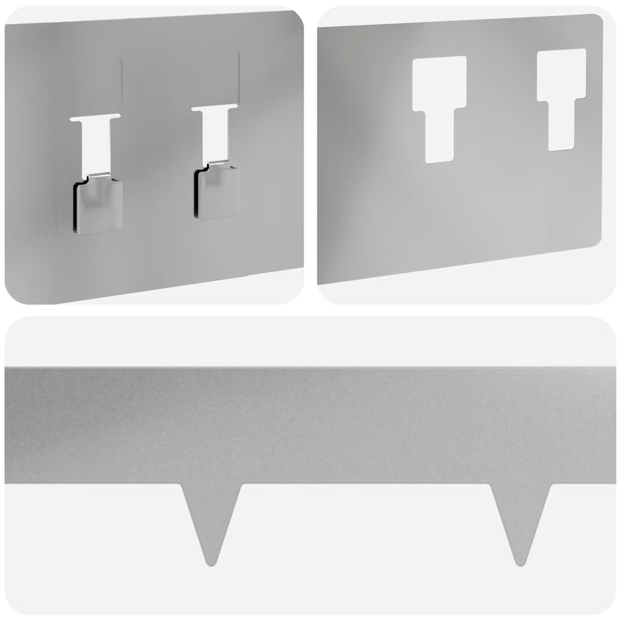 Gazonrand 10 pcs 100 x 12 cm Staal Zilverkleurig