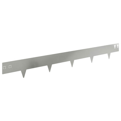 Gazonrand 10 pcs 100 x 12 cm Staal Zilverkleurig
