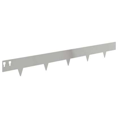 Gazonrand 30 pcs 100 x 12 cm Staal Zilverkleurig