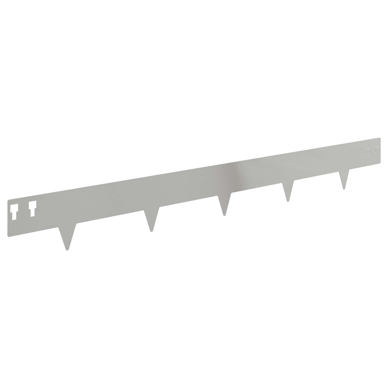 Gazonrand 50 pcs 100 x 12 cm Staal Zilverkleurig