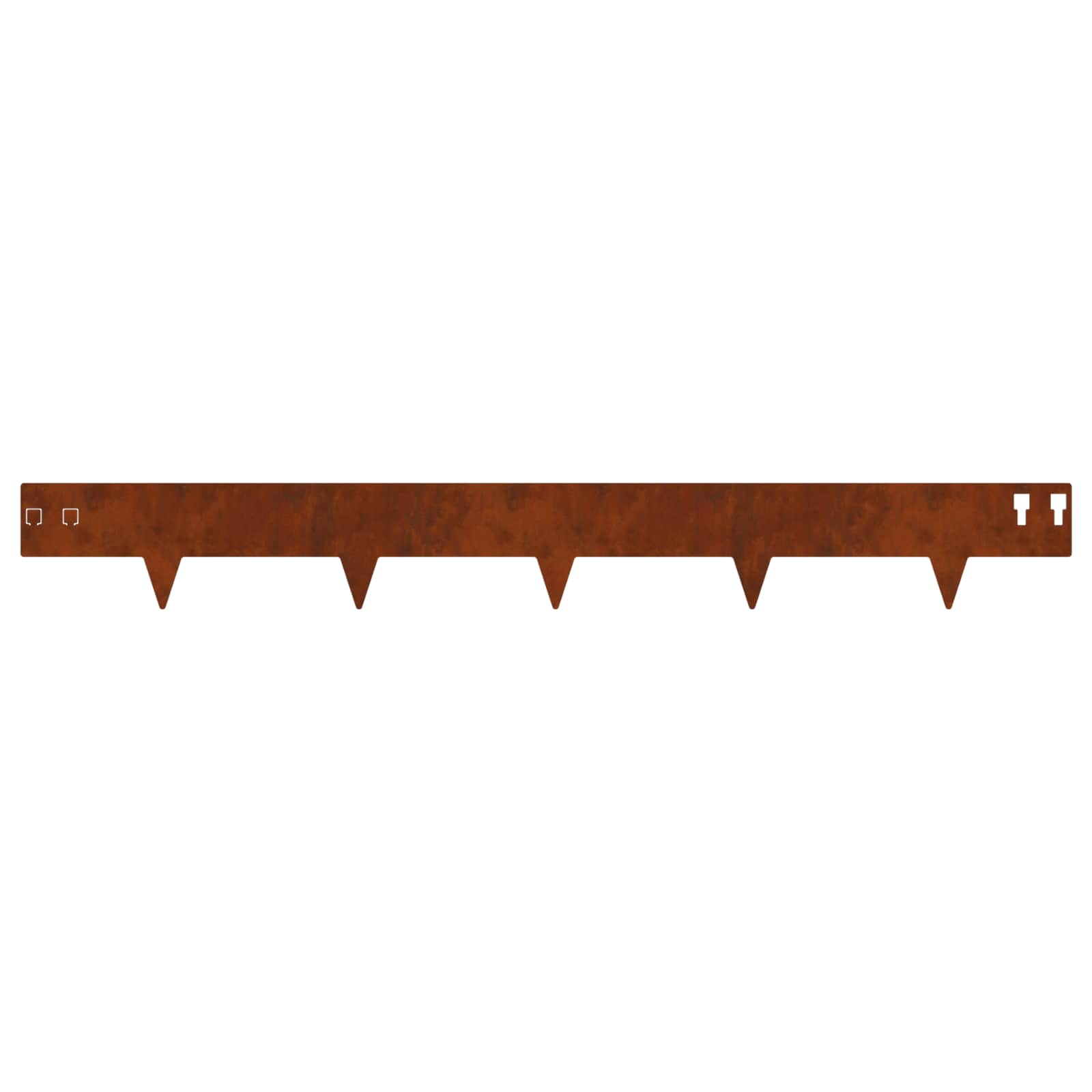 Gazonrand 10 pcs 100 x 12 cm Staal Roestig