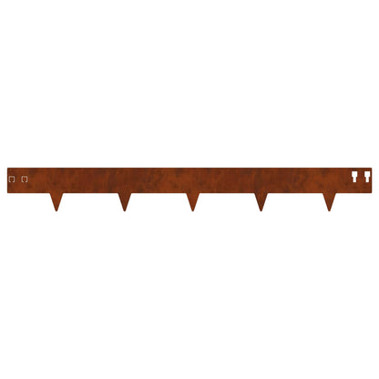 Gazonrand 20 pcs 100 x 12 cm Staal Roestig