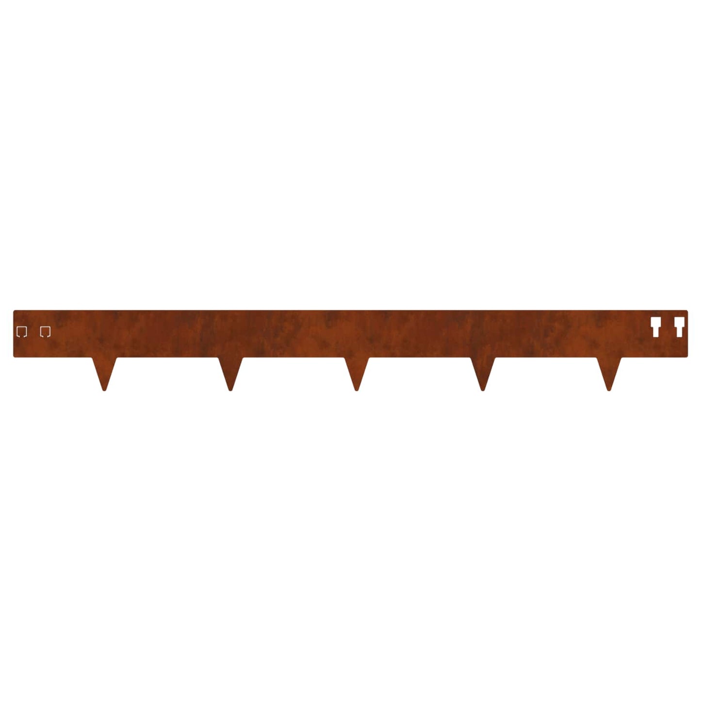 Gazonrand 30 pcs 100 x 12 cm Staal Roestig