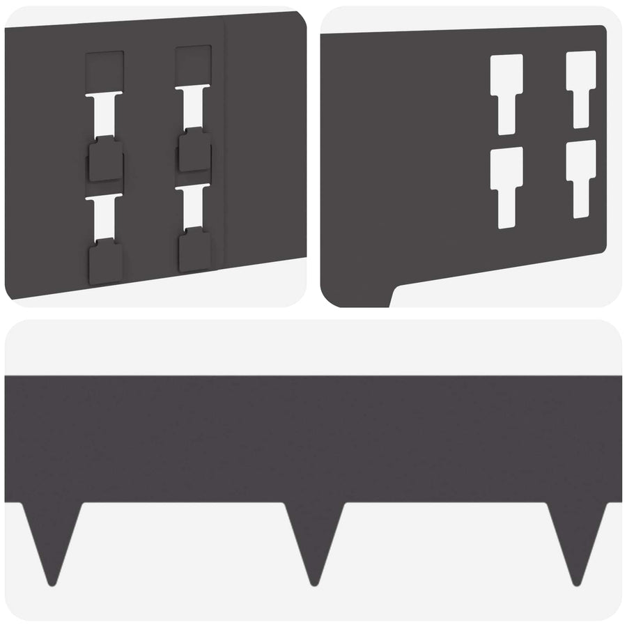 Gazonrand 10 pcs 100 x 15 cm Staal Zwart