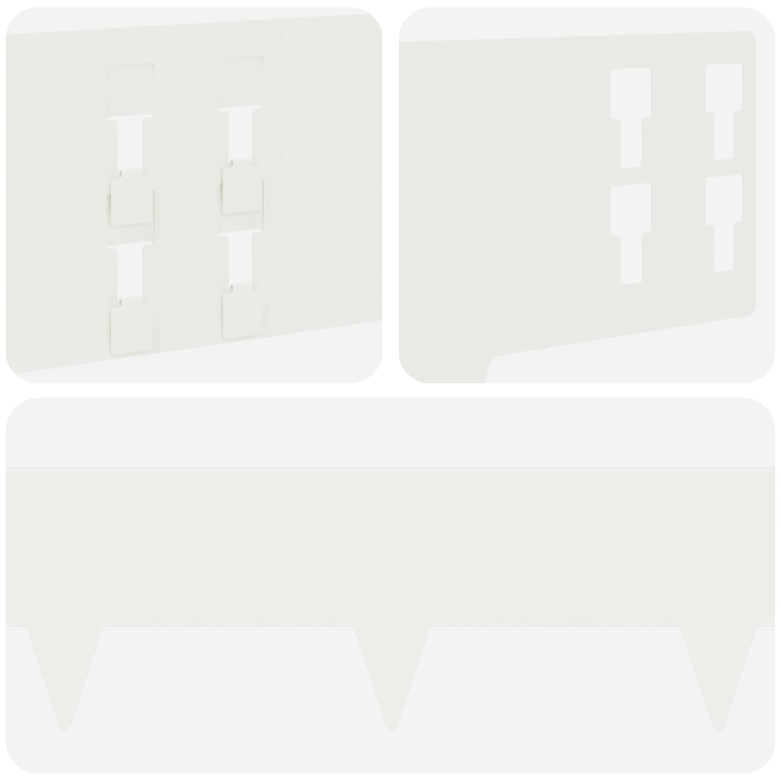 Gazonrand 10 pcs 100 x 15 cm Staal Wit