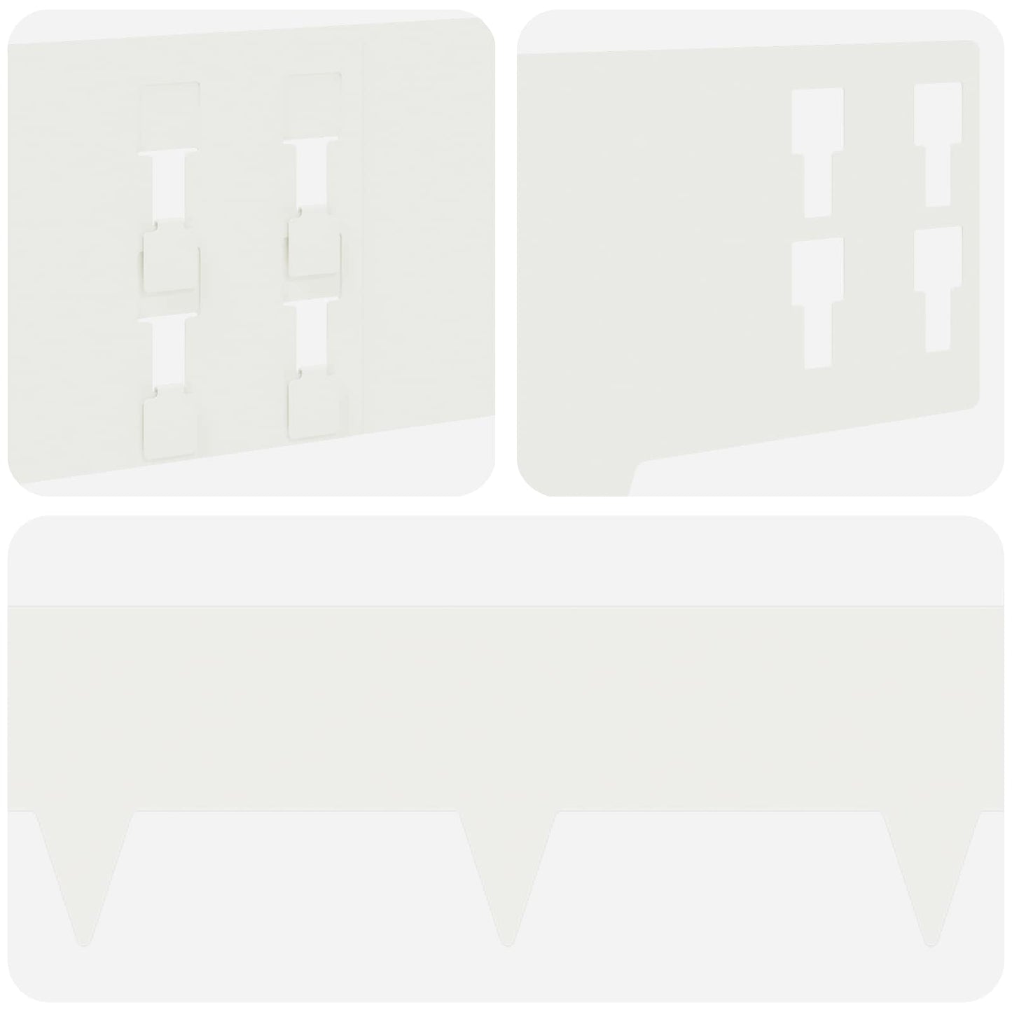 Gazonrand 30 pcs 100 x 15 cm Staal Wit