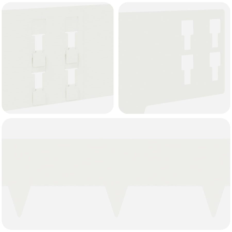 Gazonrand 30 pcs 100 x 15 cm Staal Wit