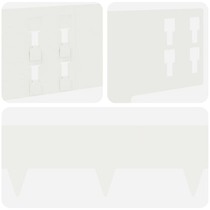 Gazonrand 50 pcs 100 x 15 cm Staal Wit