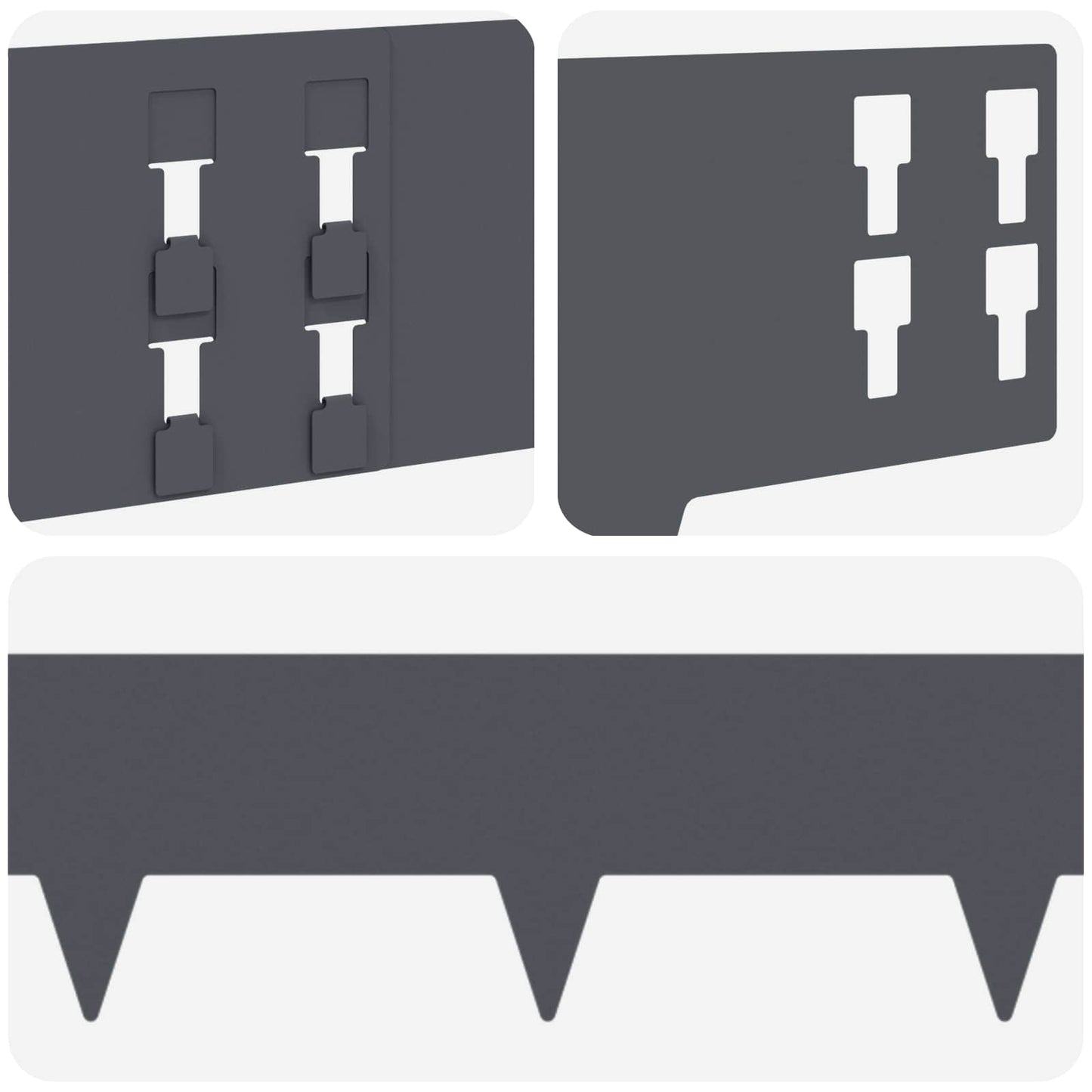 Gazonrand 30 pcs 100 x 15 cm Staal Antracietkleurig