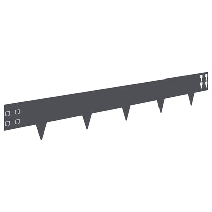 Gazonrand 30 pcs 100 x 15 cm Staal Antracietkleurig