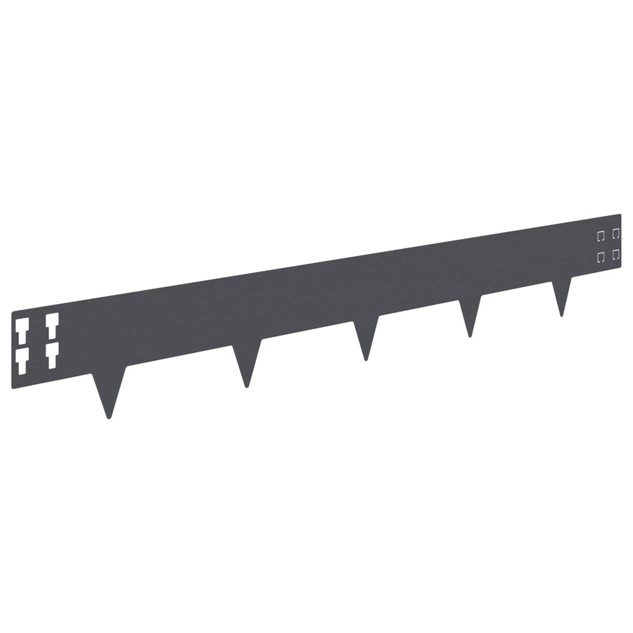 Gazonrand 30 pcs 100 x 15 cm Staal Antracietkleurig