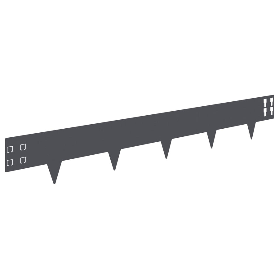 Gazonrand 50 pcs 100 x 15 cm Staal Antracietkleurig