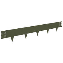 Gazonrand 30 pcs 100 x 15 cm Staal Olijfgroen