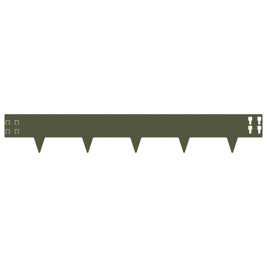 Gazonrand 30 pcs 100 x 15 cm Staal Olijfgroen