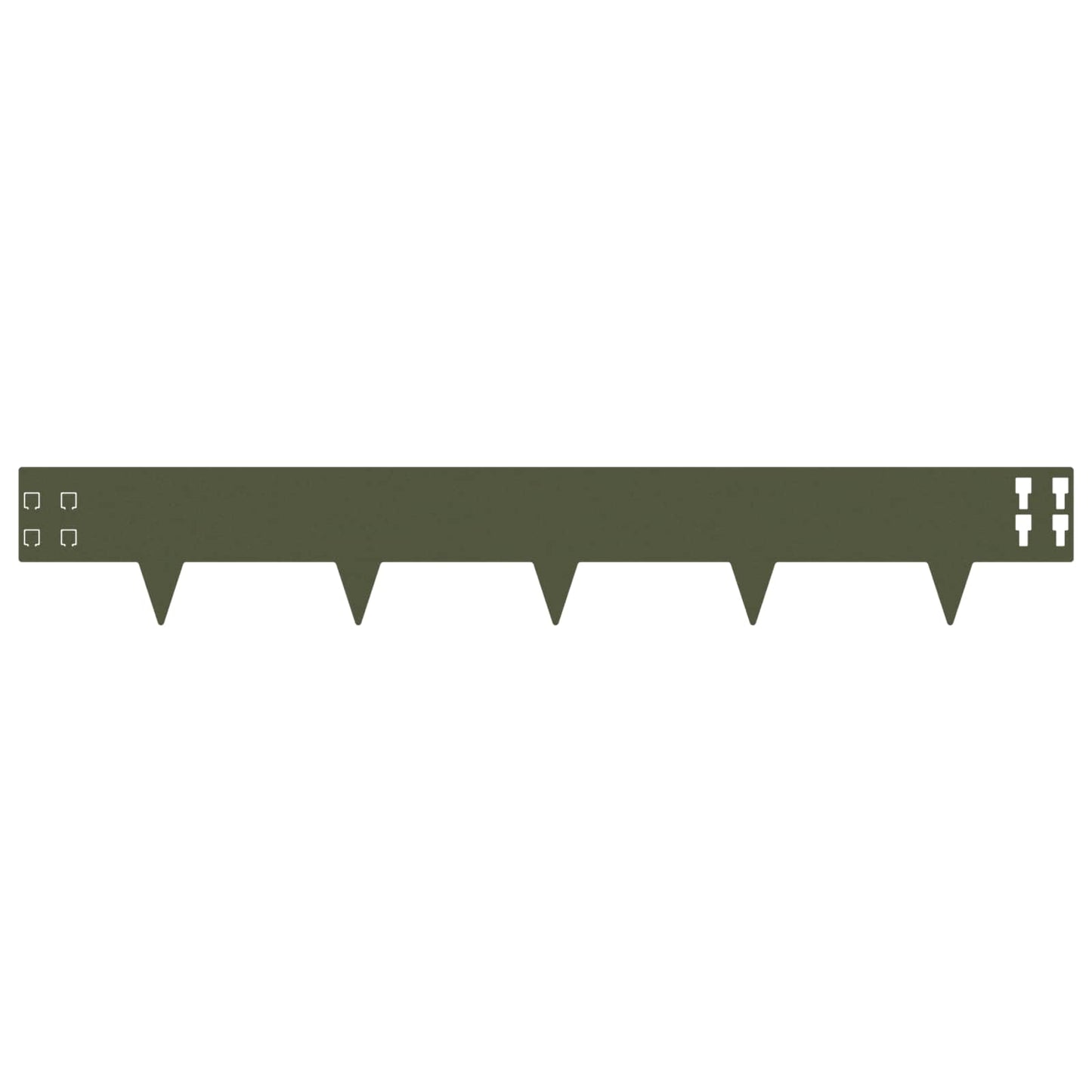 Gazonrand 50 pcs 100 x 15 cm Staal Olijfgroen