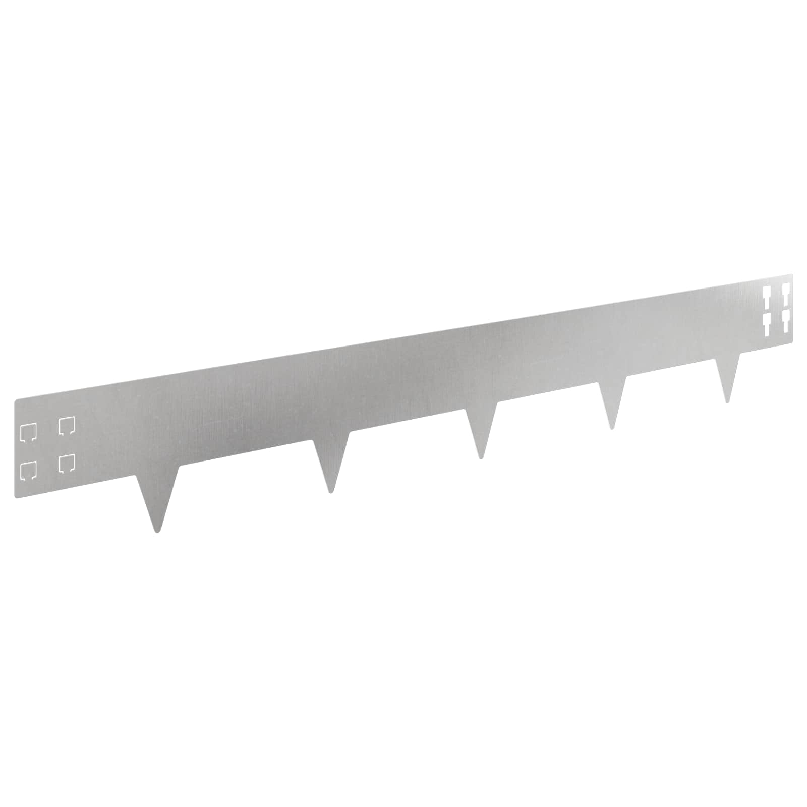 Gazonrand 10 pcs 100 x 15 cm Staal Zilverkleurig
