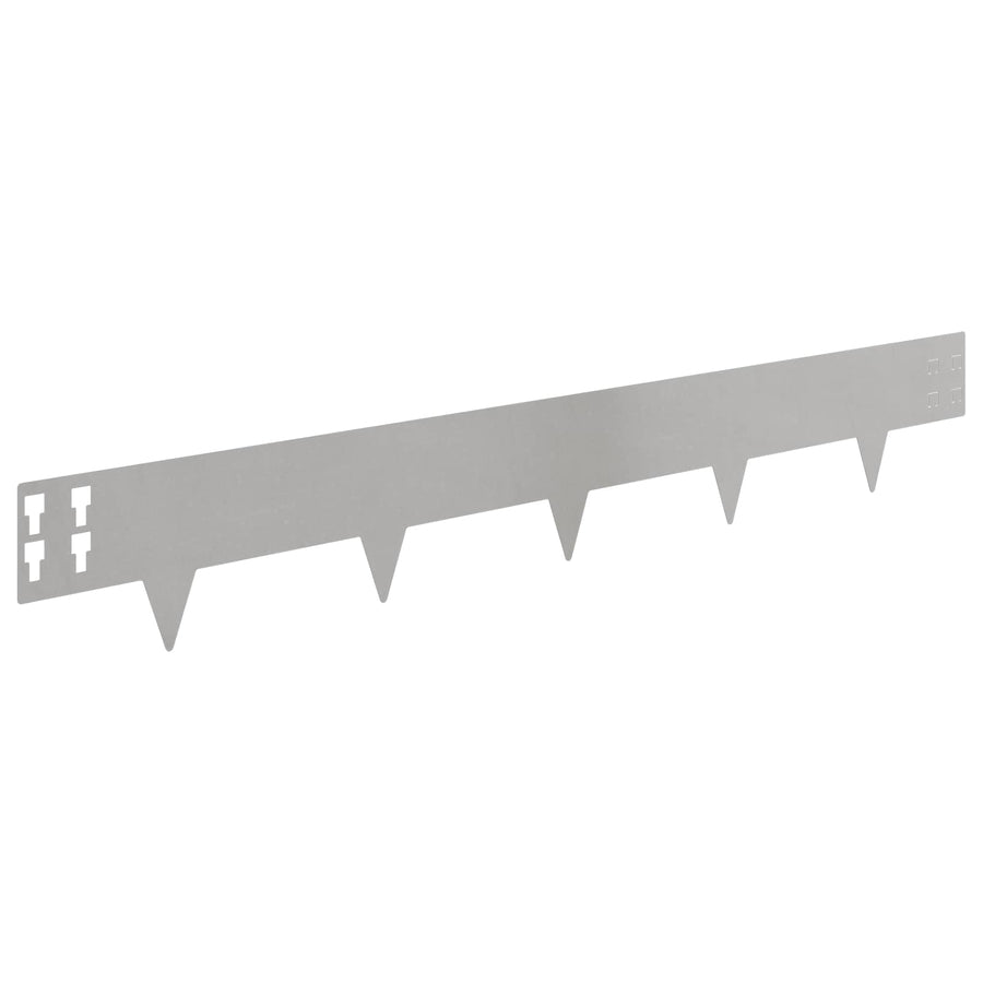 Gazonrand 20 pcs 100 x 15 cm Staal Zilverkleurig