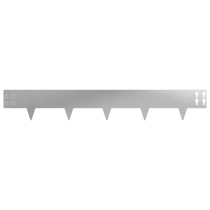 Gazonrand 20 pcs 100 x 15 cm Staal Zilverkleurig