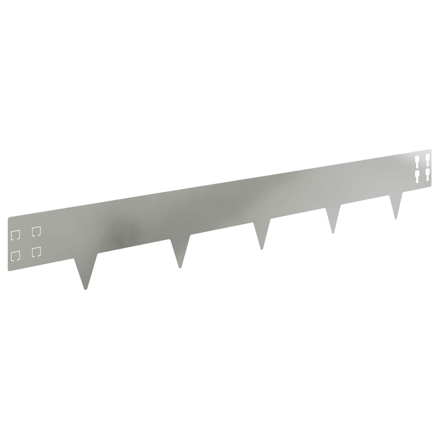Gazonrand 20 pcs 100 x 15 cm Staal Zilverkleurig