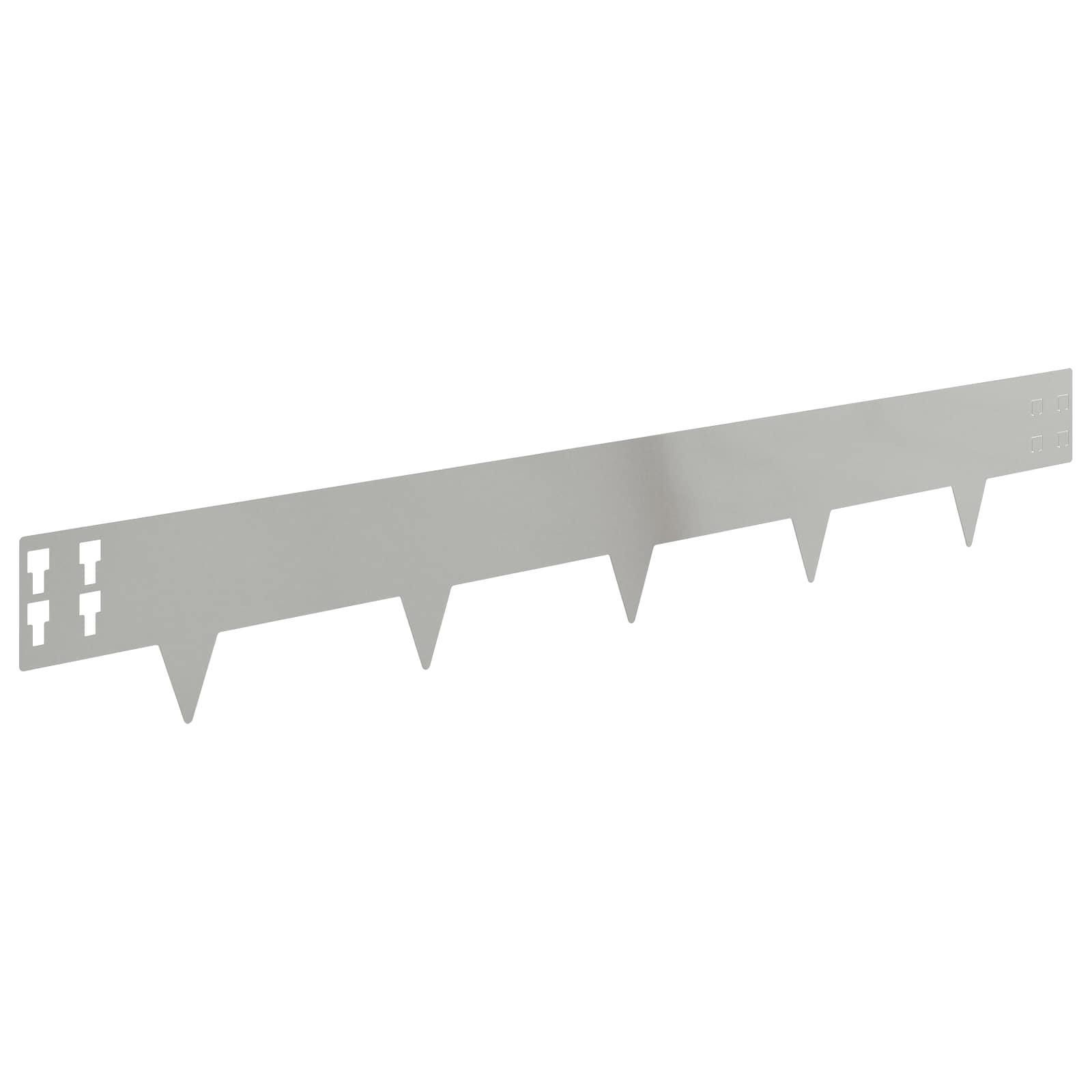 Gazonrand 20 pcs 100 x 15 cm Staal Zilverkleurig