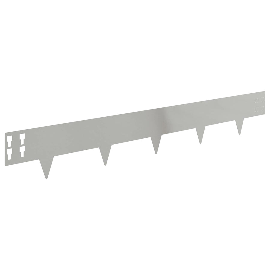 Gazonrand 20 pcs 100 x 15 cm Staal Zilverkleurig