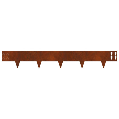 Gazonrand 10 pcs 100 x 15 cm Staal Roestig