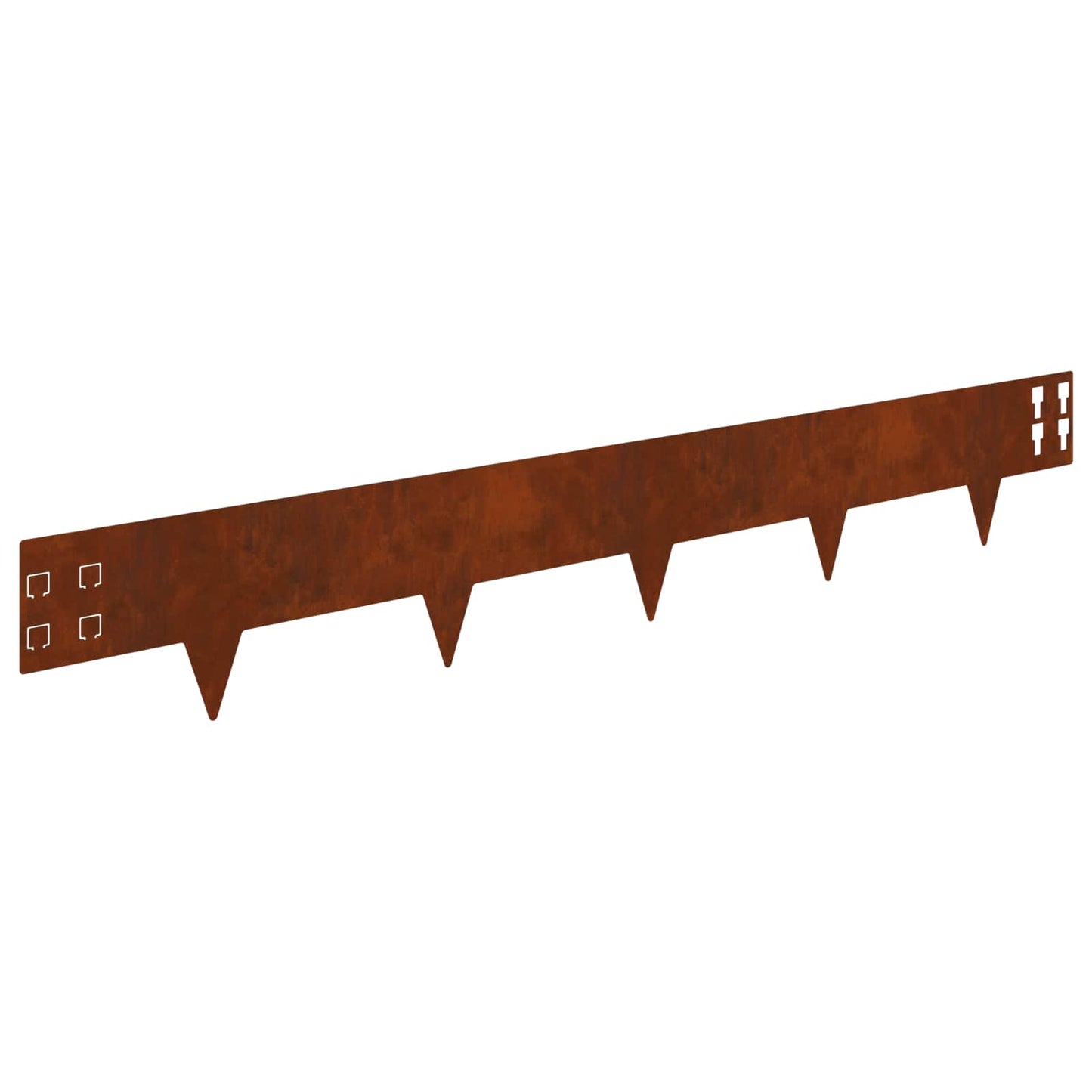 Gazonrand 50 pcs 100 x 15 cm Staal Roestig
