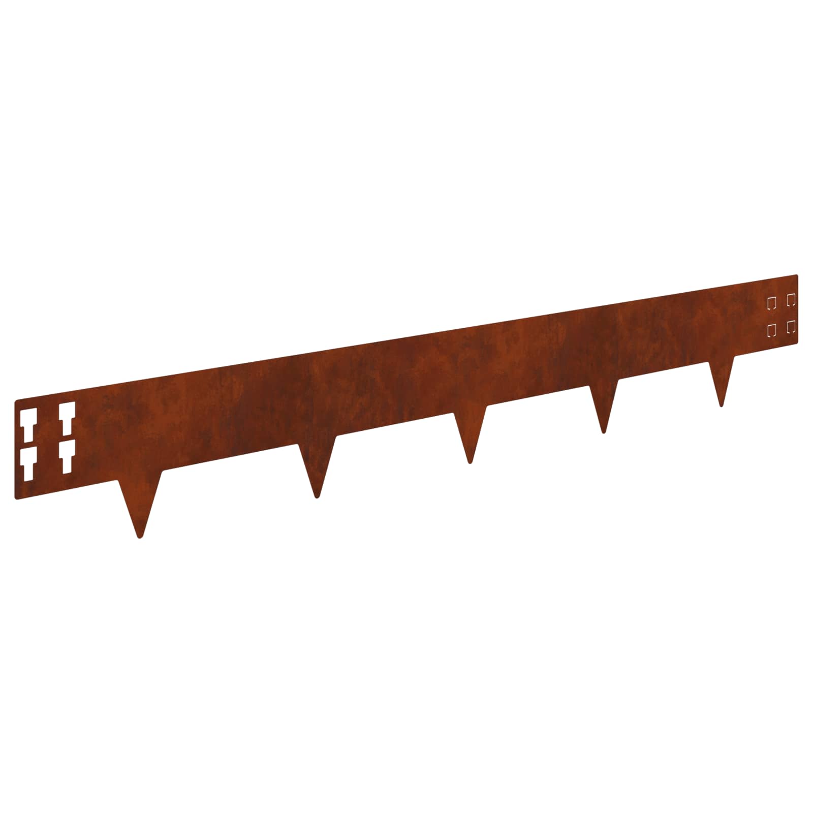 Gazonrand 50 pcs 100 x 15 cm Staal Roestig