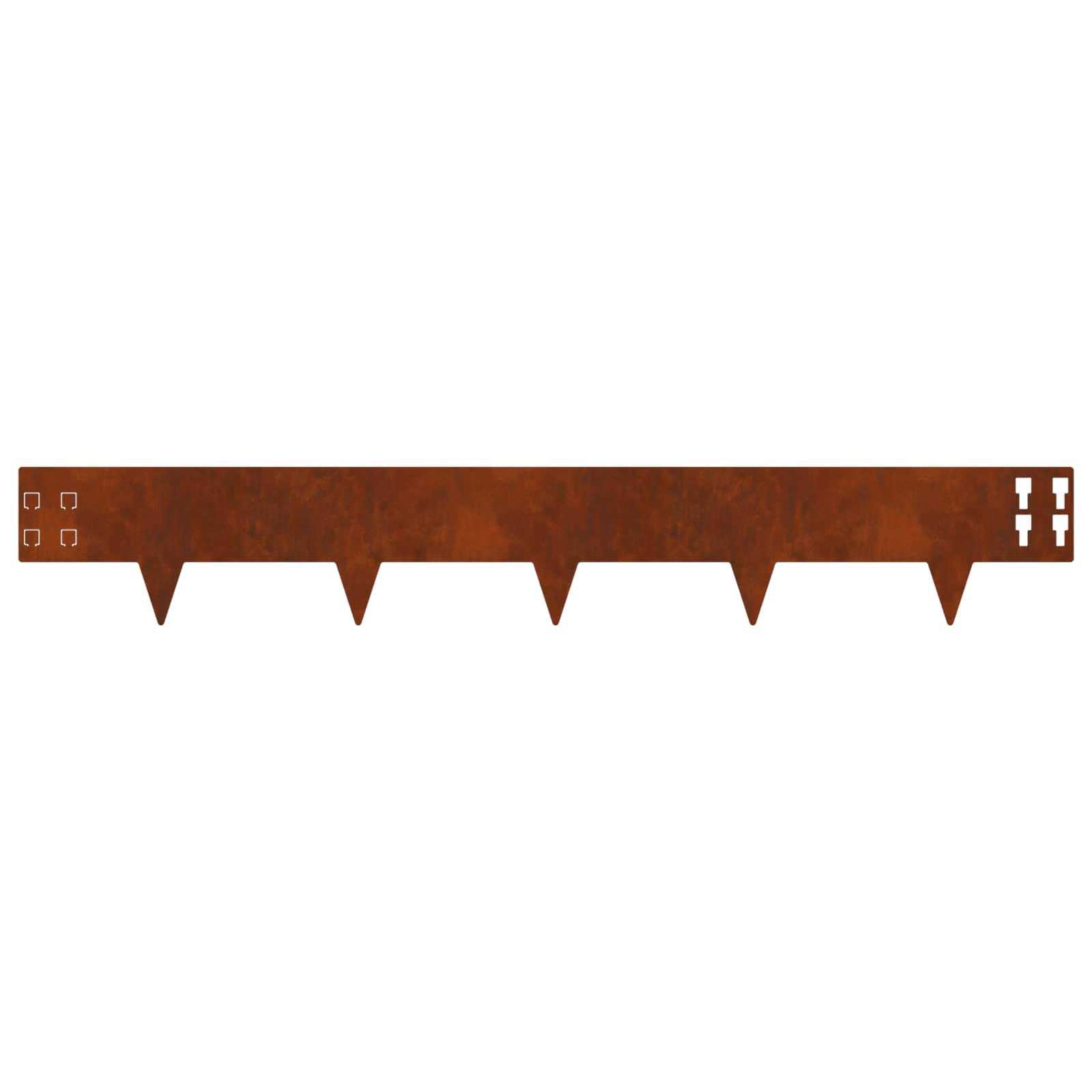 Gazonrand 50 pcs 100 x 15 cm Staal Roestig
