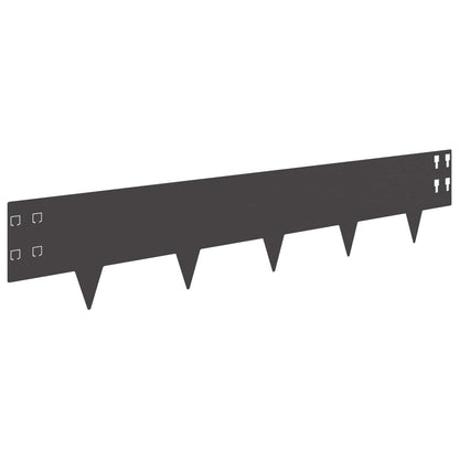 Gazonrand 10 pcs 100 x 20 cm Staal Zwart