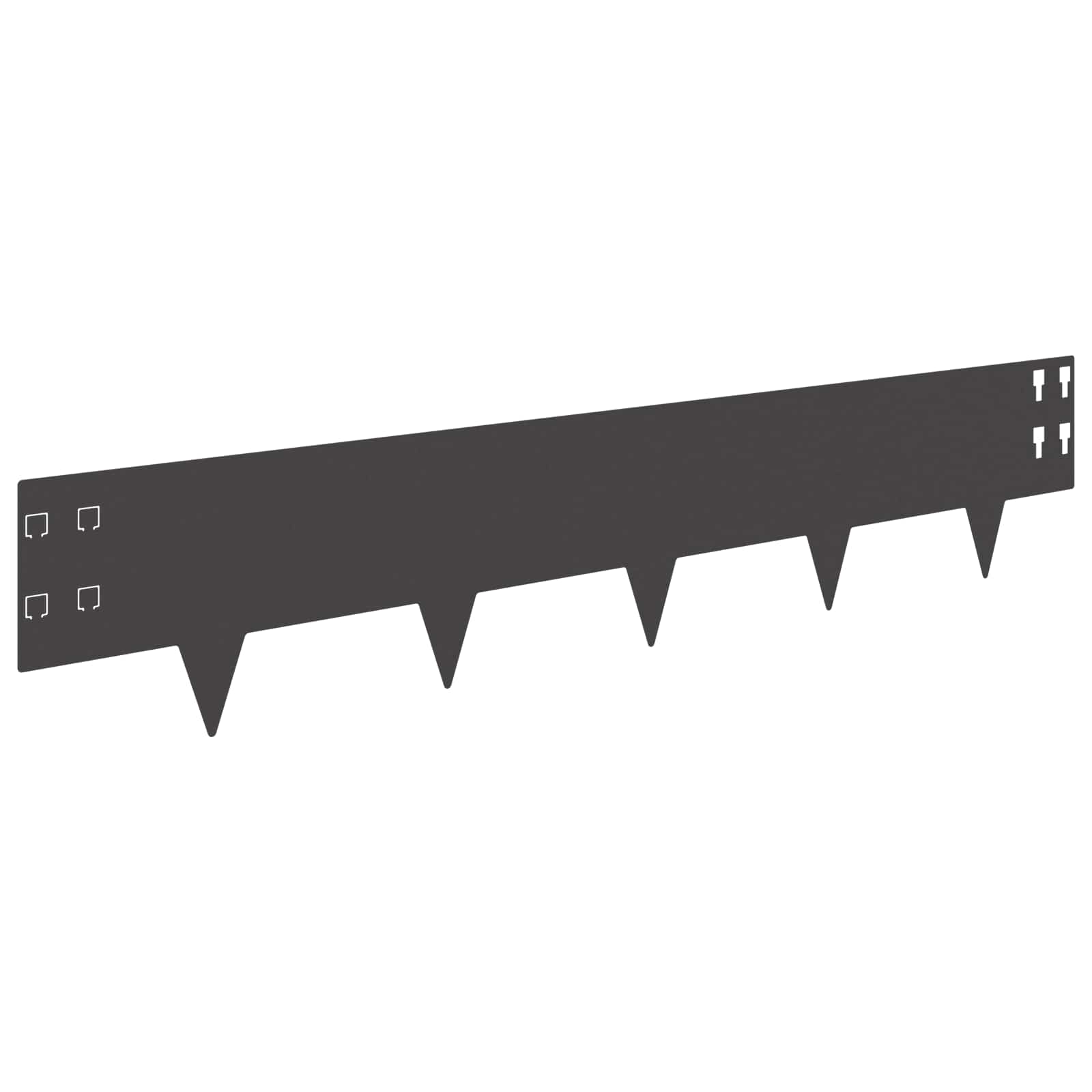 Gazonrand 20 pcs 100 x 20 cm Staal Zwart
