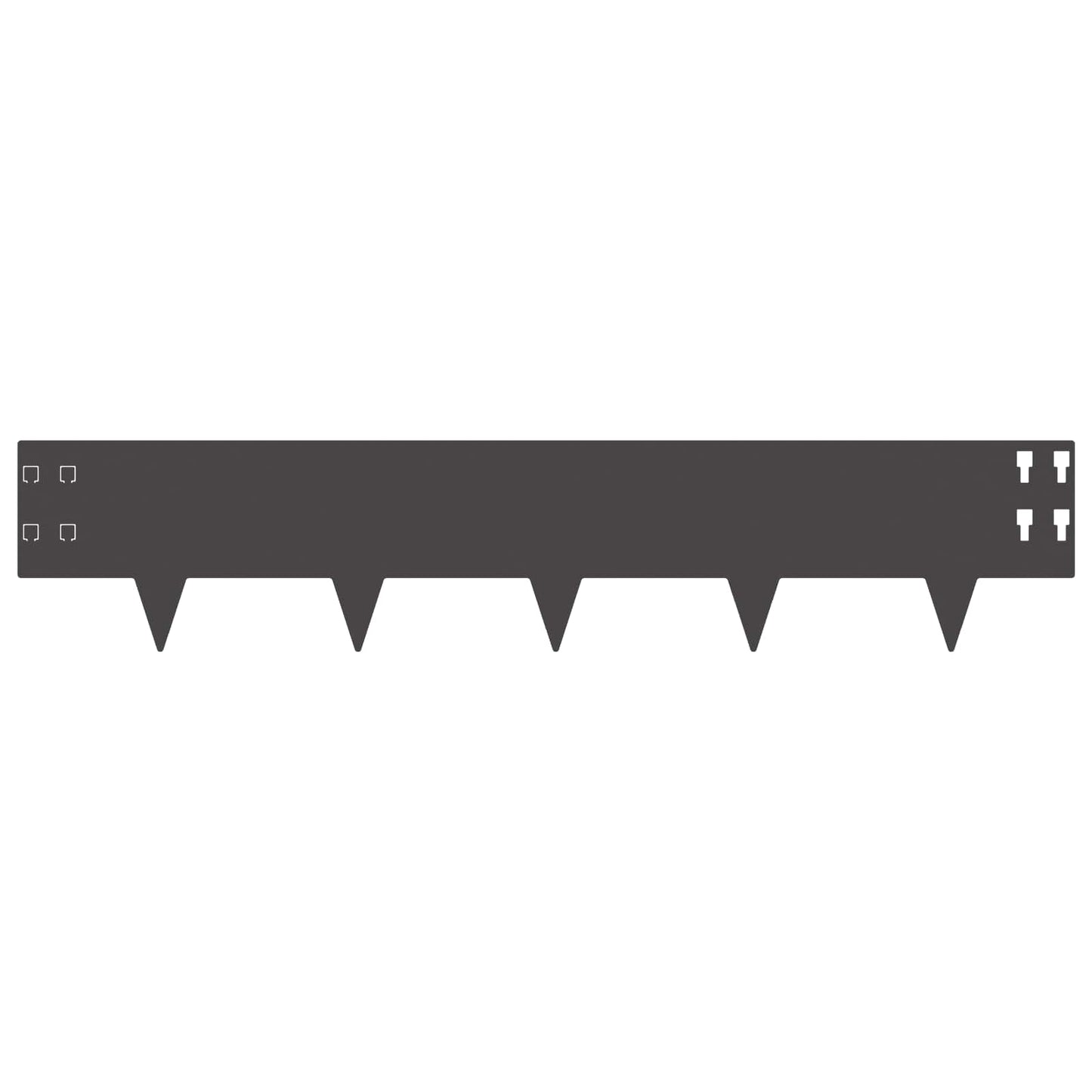 Gazonrand 20 pcs 100 x 20 cm Staal Zwart