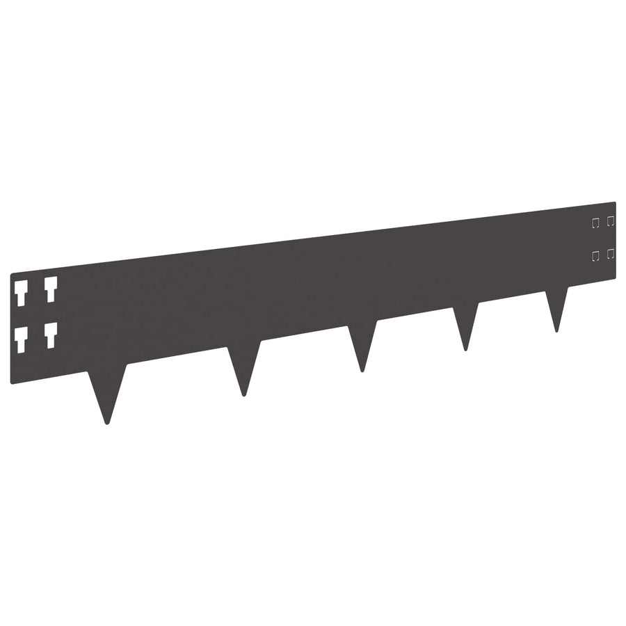 Gazonrand 30 pcs 100 x 20 cm Staal Zwart